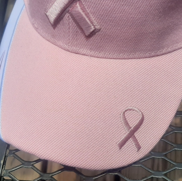 Pink Ribbon Breast Cancer Awareness Ball Cap In Pink - Picture 2 of 3
